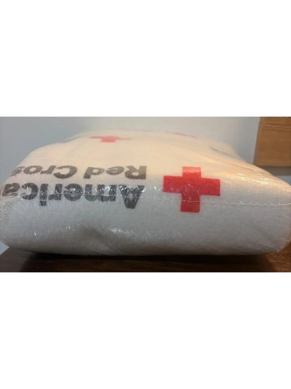 American Red Cross Emergency Fleece Blanket - New & Sealed White Red Cross Logo